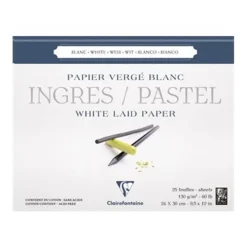 Clairefontaine Ingres Pastel - Bloc de papier dessin - 25 feuilles 24 x 30 cm - 130 g/m²