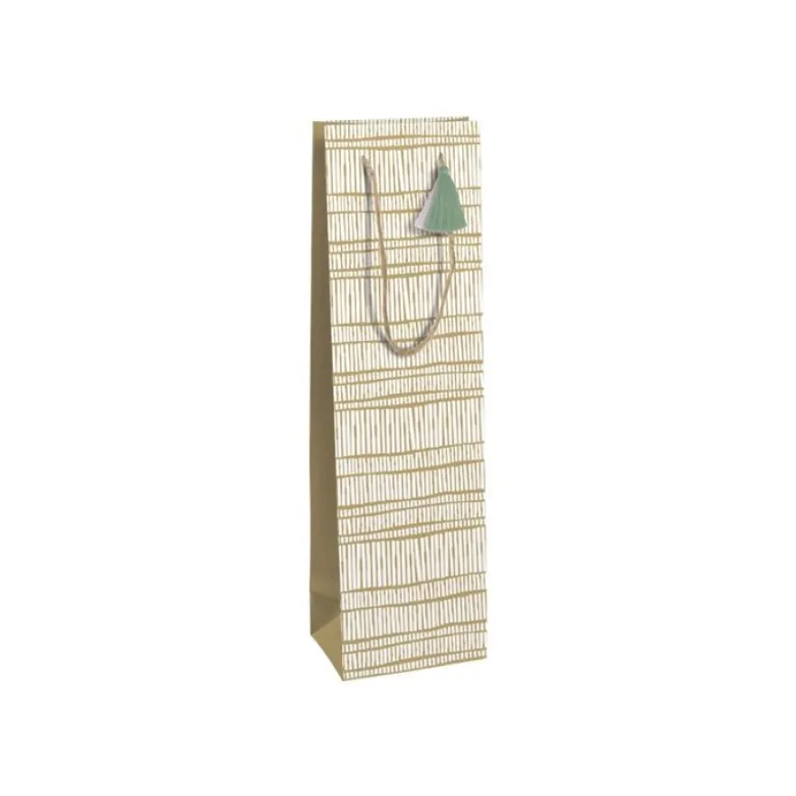 Clairefontaine Instinct - Sac cadeau pour bouteille kraft/blanc - 12,7 cm x 9 cm x 35,5 cm
