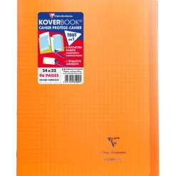Clairefontaine Koverbook - Cahier polypro 24 x 32 cm - 96 pages - grands carreaux (Seyes) - disponible dans différentes couleurs