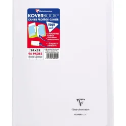 Clairefontaine Koverbook - Cahier polypro 24 x 32 cm - 96 pages - grands carreaux (Seyes) - disponible dans différentes couleurs