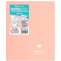 Clairefontaine Koverbook Blush - Cahier polypro 17 x 22 cm - 96 pages - grands carreaux (Seyes) - disponible dans différentes couleurs pastels
