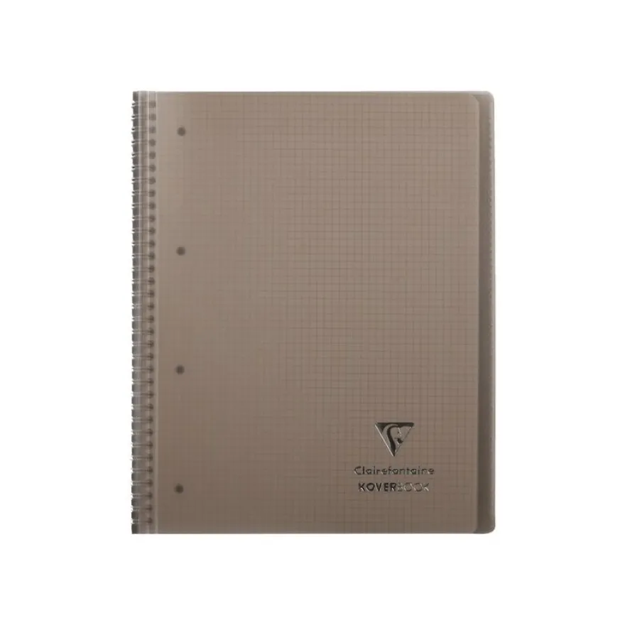 Clairefontaine Koverbook - Cahier à spirale polypro A4+ (22,5 x 29,7 cm) - 160 pages - petits carreaux (5x5 mm) - disponible dans différentes couleurs