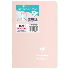 Clairefontaine Koverbook - Carnet polypro 11 x 17 cm - 96 pages - petits carreaux (5x5 mm) - disponible dans différentes couleurs pastels