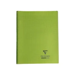 Clairefontaine Koverbook - Cahier polypro spiralé 24 x 32 cm - 160 pages - grands carreaux (Seyes) - disponible dans différentes couleurs