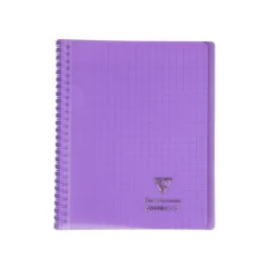 Clairefontaine Koverbook - Cahier polypro spiralé - 17 x 22 cm - 160 pages - grands carreaux (Seyes) - disponible dans différentes couleurs
