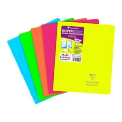 Clairefontaine Koverbook Neon - Cahier polypro 17 x 22 cm - 96 pages - grands carreaux (Seyes) - disponible dans différentes couleurs