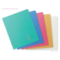 Clairefontaine Koverbook Silver - Carhier polypro 24 x 32 cm - 96 pages - grands carreaux (Seyes) - disponible dans différentes couleurs