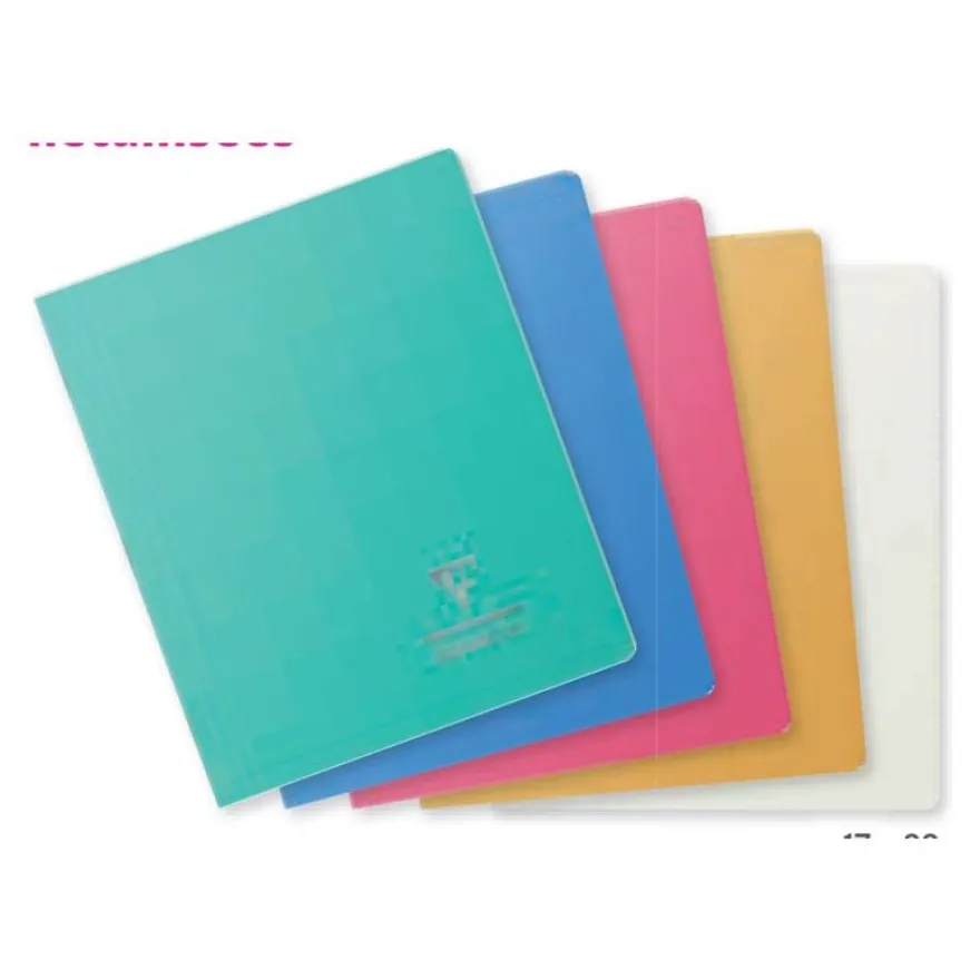 Clairefontaine Koverbook Silver - Carhier polypro 24 x 32 cm - 96 pages - grands carreaux (Seyes) - disponible dans différentes couleurs