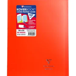 Clairefontaine Koverbook - Cahier polypro 24 x 32 cm - 48 pages - grands carreaux (Seyes) - disponible dans différentes couleurs