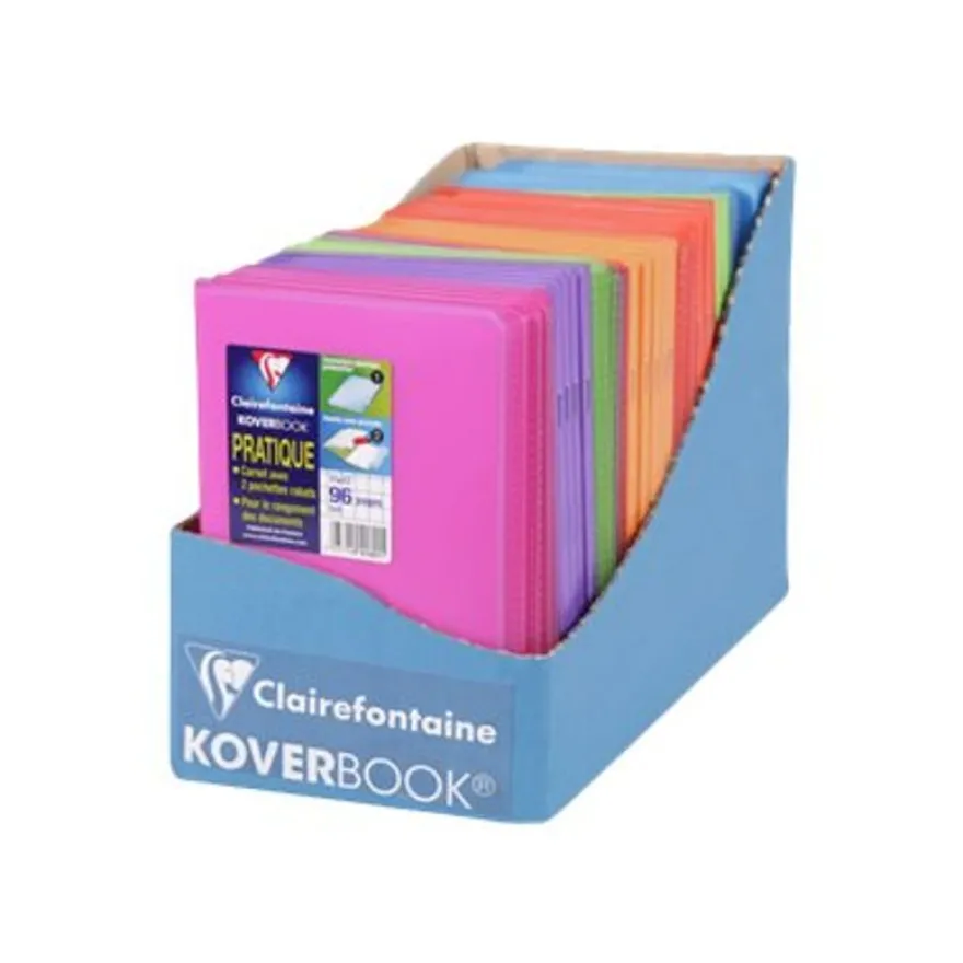 Clairefontaine Koverbook - Carnet polypro 11 x 17 cm - 96 pages - petits carreaux (5x5 mm) - disponible dans différentes couleurs