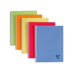 Clairefontaine Linicolor - Cahier polypro à spirale A4 (21x29,7cm) - 180 pages - petits carreaux (5x5mm) - disponible dans différentes couleurs