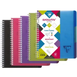 Clairefontaine Linicolor Evolutiv'Book - Cahier à spirale - A5 (16x21 cm) - 180 pages - petits carreaux (5x5 mm) avec marge