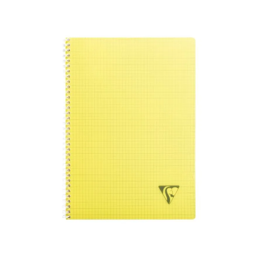 Clairefontaine Linicolor - Cahier polypro à spirale A4 (21x29,7cm) - 100 pages - petits carreaux (5x5mm) - disponible dans différentes couleurs