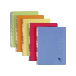 Clairefontaine Linicolor - Cahier polypro à spirale 24 x 32 cm - 100 pages - petits carreaux (5x5mm) - disponible dans différentes couleurs