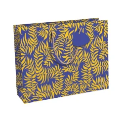 Clairefontaine Liwa - Sac shopping 37,3 x 11,8 x 27,5 cm - indéchirable - feuilles - bleu