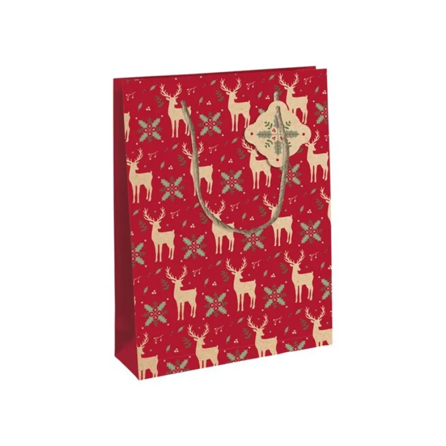 Clairefontaine Lovely Home Large - Sac cadeau rouge - 26,5 cm x 14 cm x 33 cm