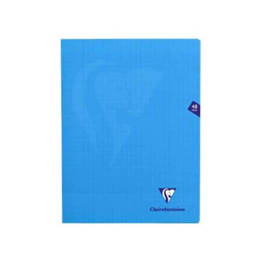 Clairefontaine Mimesys - Cahier polypro 24 x 32 cm - 48 pages - grands carreaux (Seyes) - disponible dans différentes couleurs