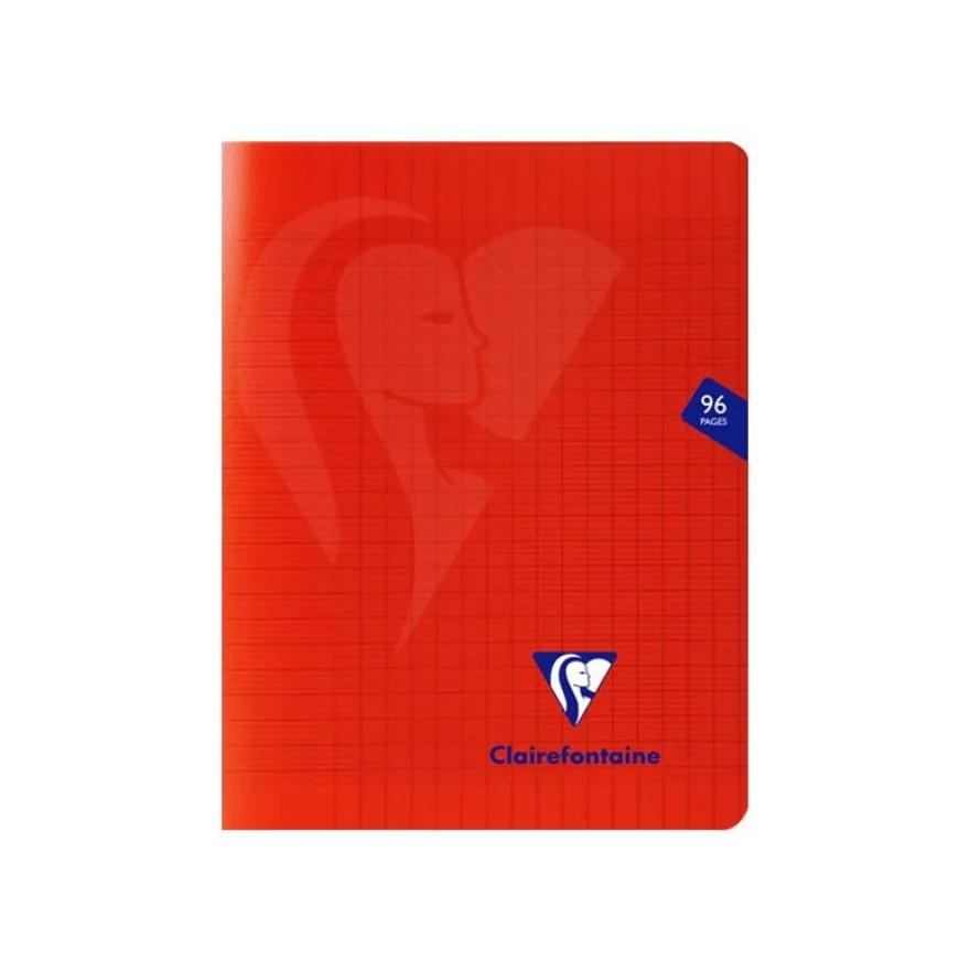 Clairefontaine Mimesys - Cahier polypro 17 x 22 cm - 96 pages - grands carreaux (Seyes) - disponible dans différentes couleurs