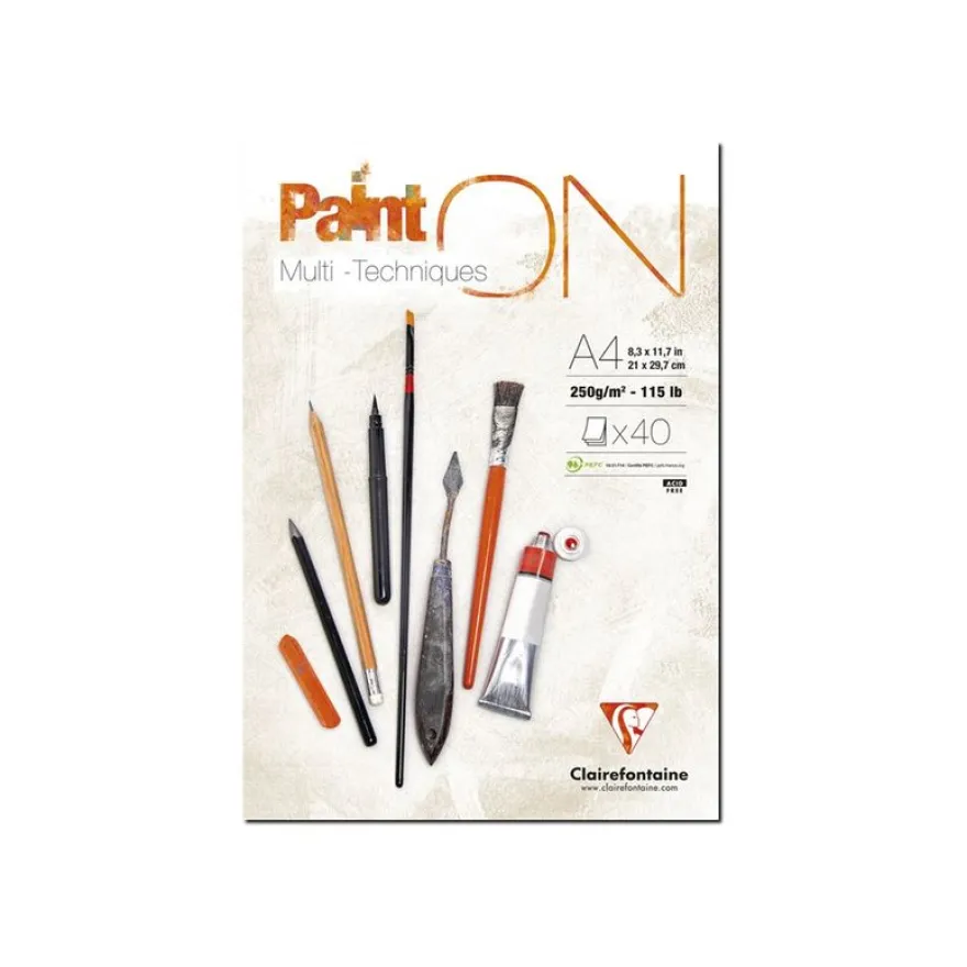 Clairefontaine Paint ON - bloc encollé - A4 - 40 feuilles