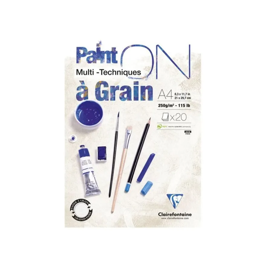 Clairefontaine Paint ON - bloc encollé - A4 - 20 feuilles