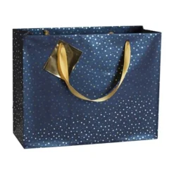 Clairefontaine Premium - Sac cadeau - 32 cm x 13 cm x 24,5 cm - bleu nuit