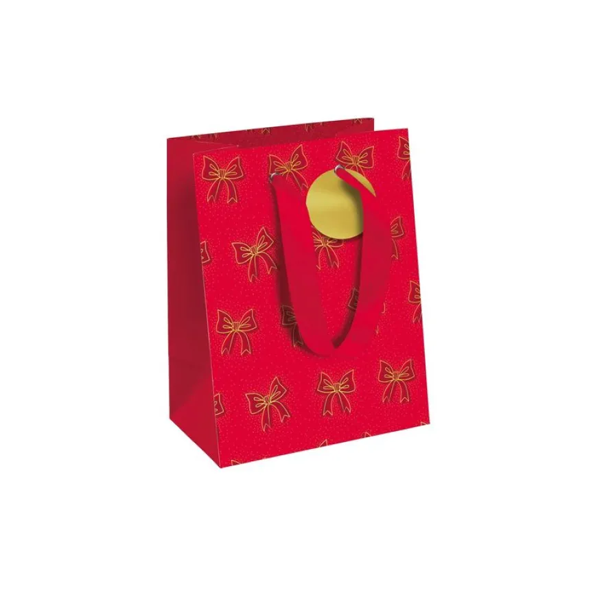 Clairefontaine Rhodia - Sac cadeau moyen 21,5 x 10,2 x 25,3 cm - or, rouge