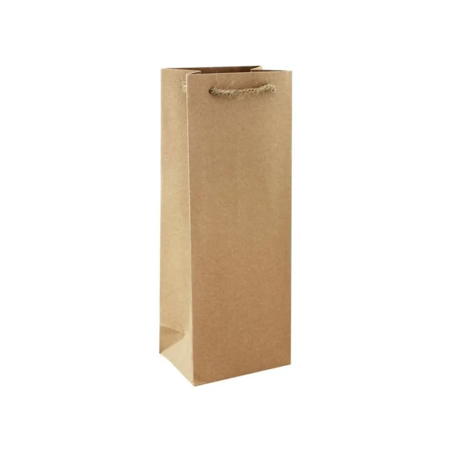 Clairefontaine The Basics - Sac cadeau kraft pour bouteille - 12,7 cm x 9 cm x 35,5 cm - brun