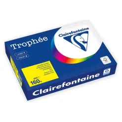Clairefontaine Trophée - Papier - jaune intense - A4 (210 x 297 mm) - 160 g/m² - Ramette de 250 feuilles
