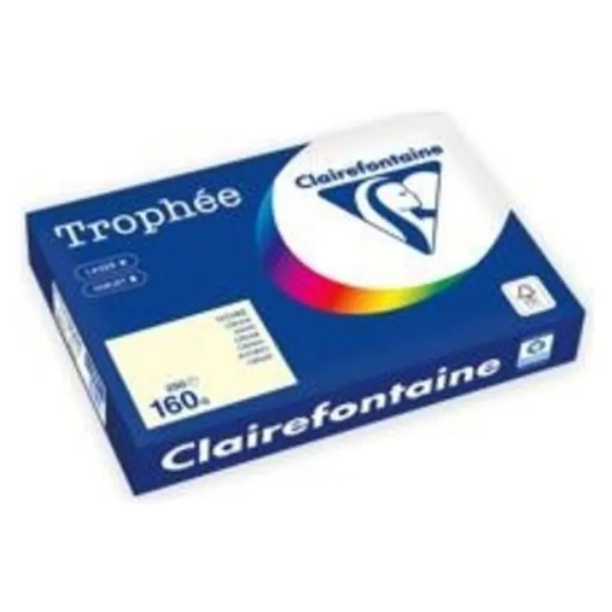 Clairefontaine Trophée - Papier couleur - A3 (297 x 420 mm) - 160 g/m² - 250 feuilles - ivoire