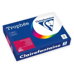 Clairefontaine Trophée -Papier - rouge intense - A4 (210 x 297 mm) - 80 g/m² - Ramette de 500 feuilles