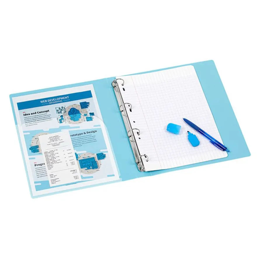 Classeur 4 anneaux A4 - MINERAL - Viquel