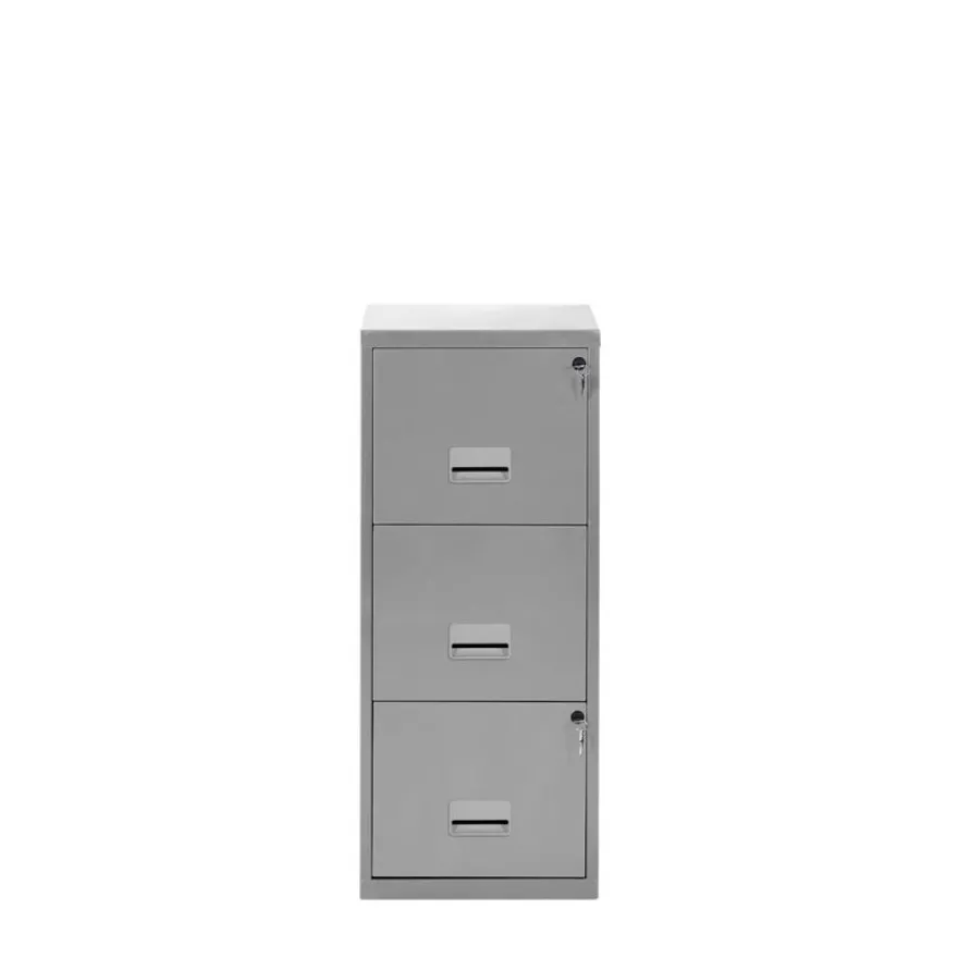 Classeur 3 tiroirs pour dossier suspendus - 96 x 40 x 40 cm - aluminium