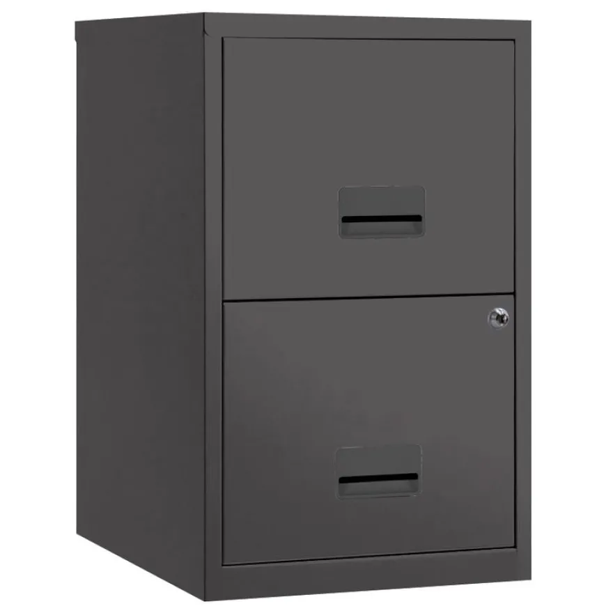 Classeur 2 tiroirs pour dossiers suspendus - 66 x 40 x 40 cm - anthracite