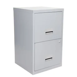 Classeur 2 tiroirs pour dossier suspendus - 66 x 40 x 40 cm - aluminium