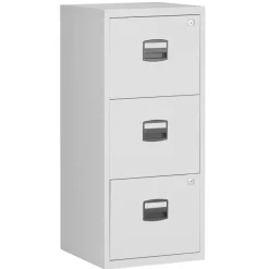 Classeur métallique monobloc - 3 tiroirs - H102 x L41 x P40 cm - blanc