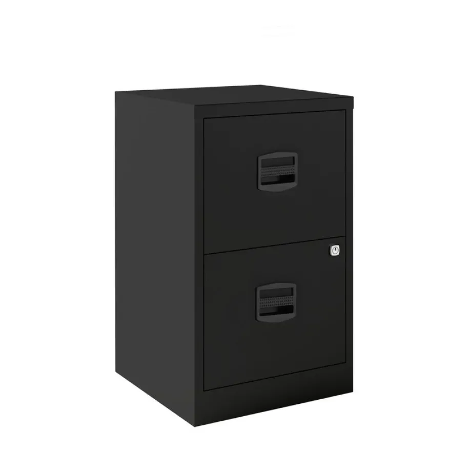 Classeur métallique monobloc - 2 tiroirs - H67 x L41 x P40 cm - anthracite