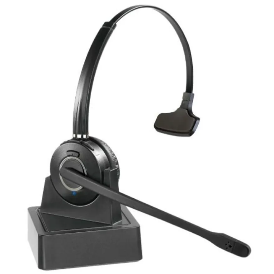 Cleyver HW10 - Casque DECT sans-fil avec support de charge et fonction GAP - noir