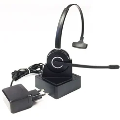 Cleyver HW10 - Casque DECT sans-fil avec support de charge et fonction GAP - noir