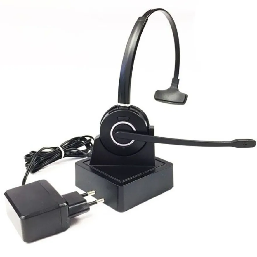 Cleyver HW10 - Casque DECT sans-fil avec support de charge et fonction GAP - noir