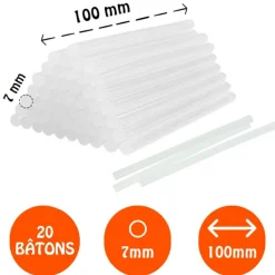 Cléopâtre - 20 Bâtonnets pour pistolet à colle - multi-usages