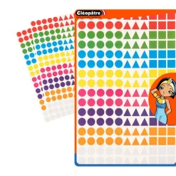Cléopâtre - 528 gommettes géométriques - 8 couleurs - repositionnables