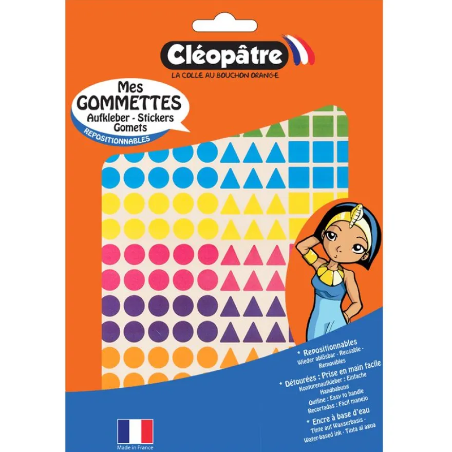 Cléopâtre - 528 gommettes géométriques - 8 couleurs - repositionnables