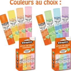 CLÉOPÂTRE – Boîte de bâtons Pastel de colle transparente “Cléostick” – 8 g