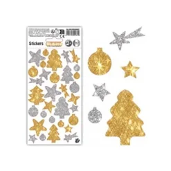 Cléopâtre - Jeu d'adhésifs de décoration - 32 pièces - noël - argent, or - non permanent