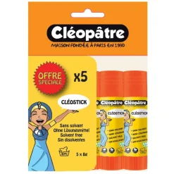 Cléopâtre - Lot de 5 bâtons de colle - Blanche - 8 gr