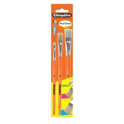 Cléopâtre - Pack de 3 brosses - soie de porc - N° 6, 10,14