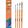 Cléopâtre - Pack de 3 pinceaux poil de poney N° 4, 8, 12 + 1 brosse n°10 en soie de porc