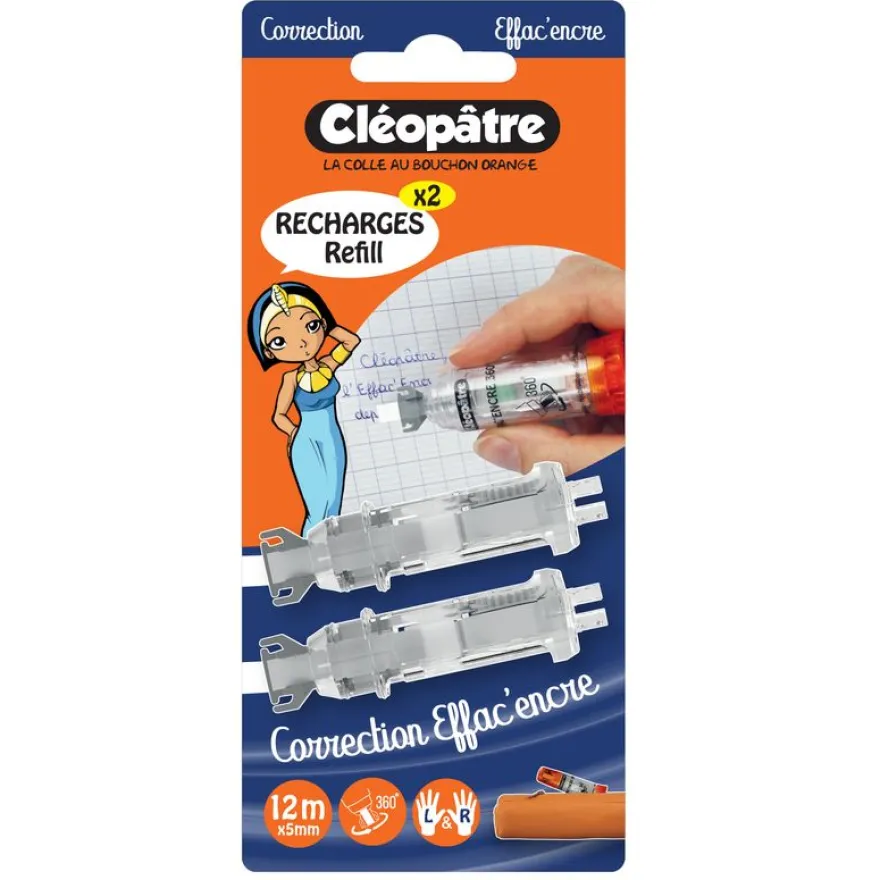 Cléopâtre - Pack de 2 recharges pour correcteur Effac'encre
