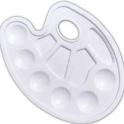 Cléopâtre - Palette de peinture en plastique ovale - blanche