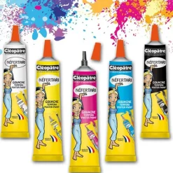 Cléopâtre NEFERTARI - Boîte de 5 tubes de Peinture Gouache avec embout fin - 5 x 30 ml